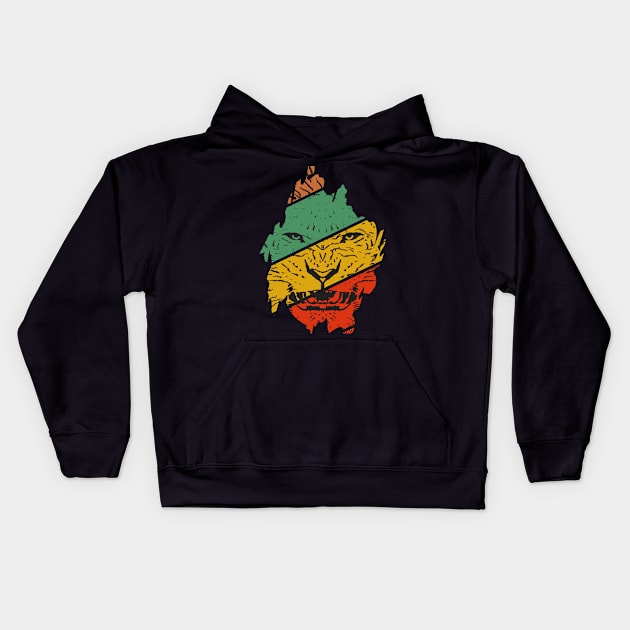 Lion Face Kids Hoodie by RioDesign2020